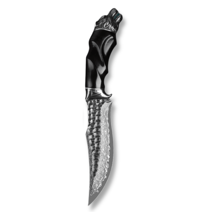 Wolf Japanese Hunting Knife VG-10 Damascus Steel &amp; Exotic Ebony Handle – Wolf Japanese Hunting Knife VG-10 Damascus Steel &amp; Exotic Ebony  Handle – shokuninusa