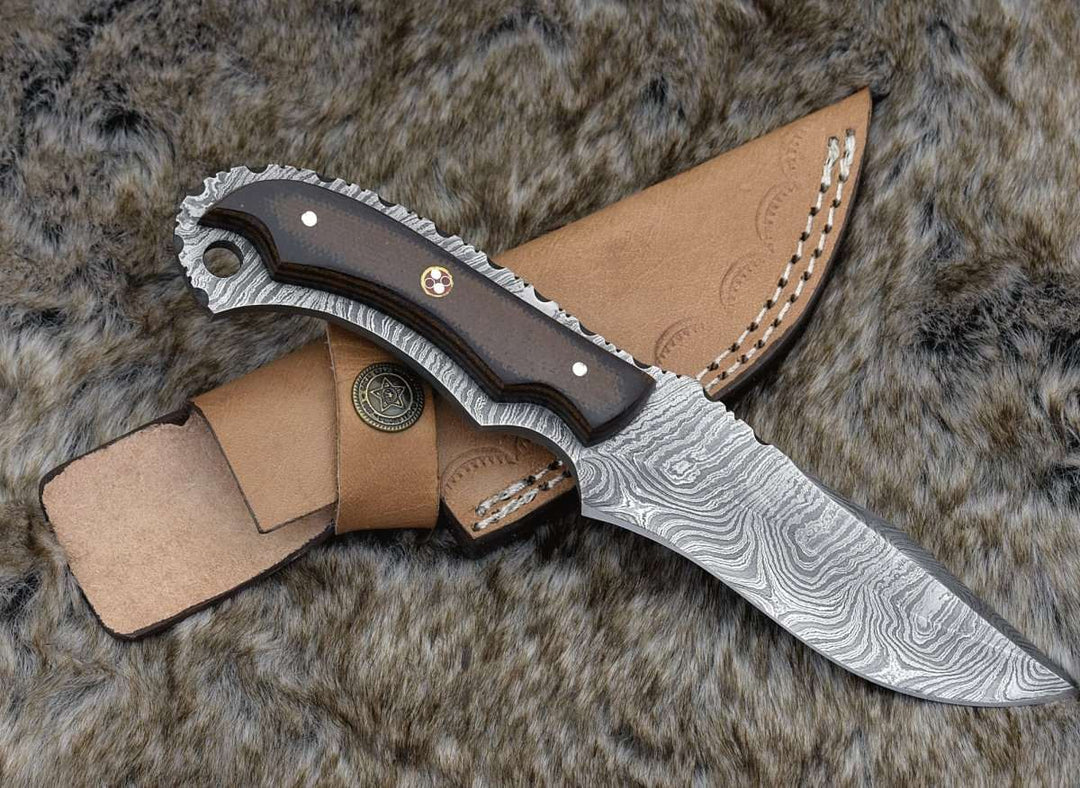 Damascus Knife - Alchemy Neck Knife with Micarta Handle - Shokunin USA