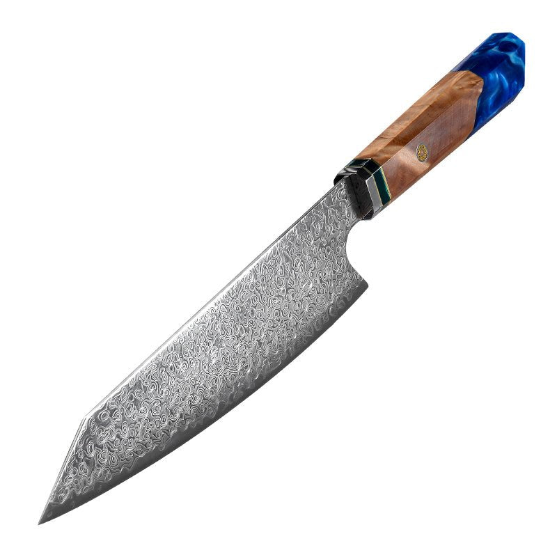 kritsuke knife - Brilliance Damascus Kiritsuke Chef's Knife with Exotic Olive Wood Handle & Sheath - Shokunin USA