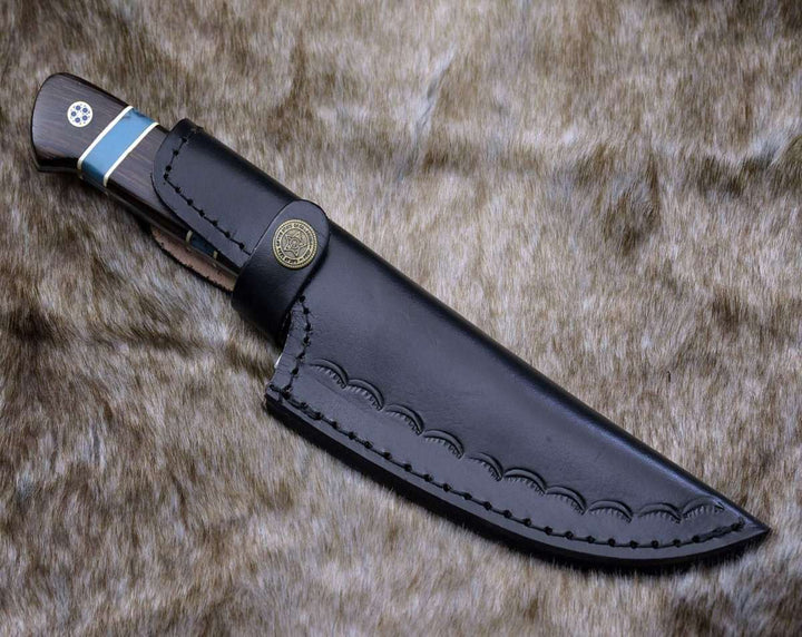 Chef Knife - Crystal Damascus Chef's Knife with Exotic Wenge Wood & Turquoise Handle - Shokunin USA