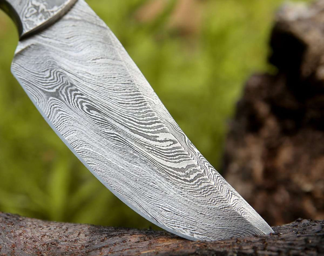 Damascus Knife - Draco Hunting Knife with Pakkawood Handle - Shokunin USA