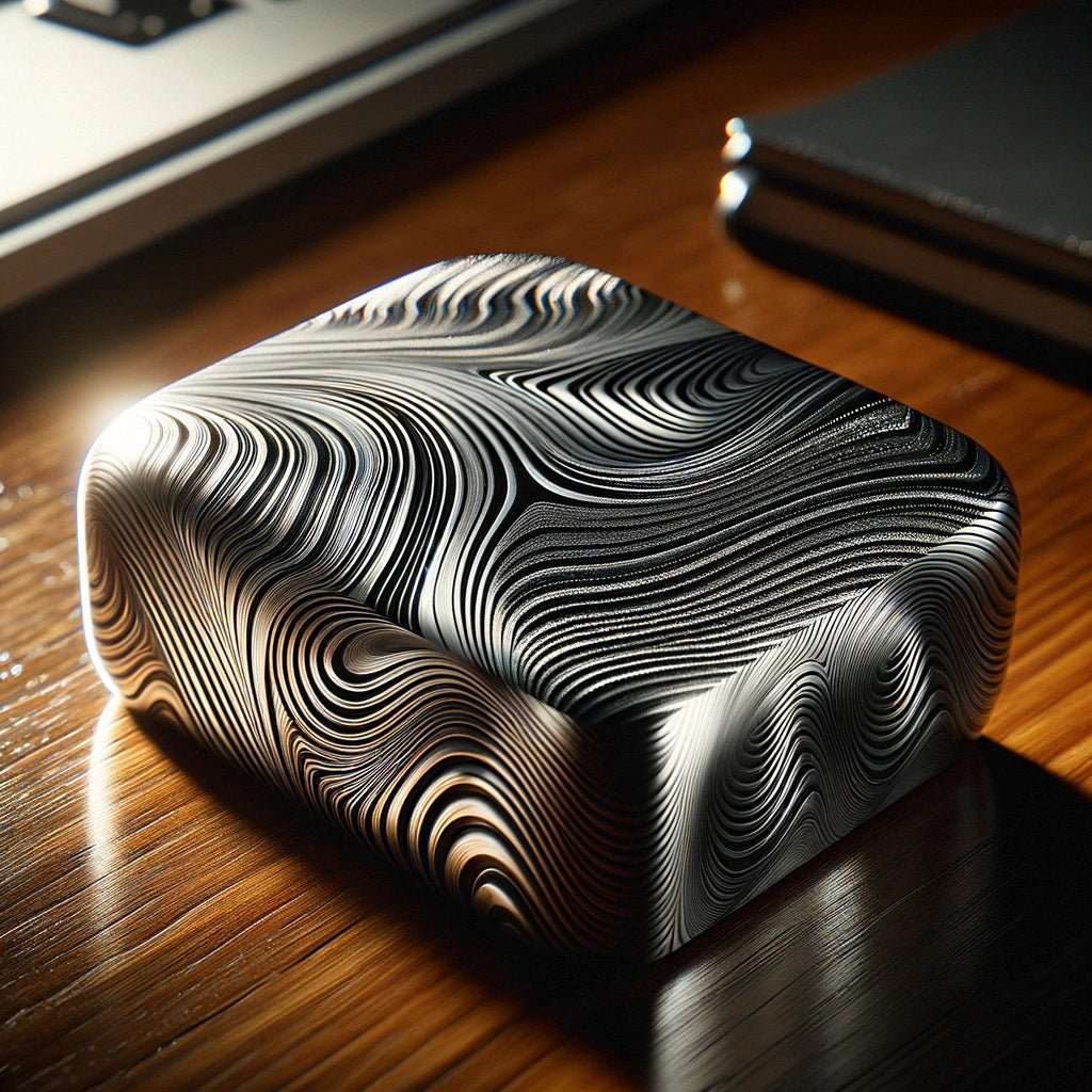 paperweight - Eclipse Damascus Steel Paperweight - Shokunin USA