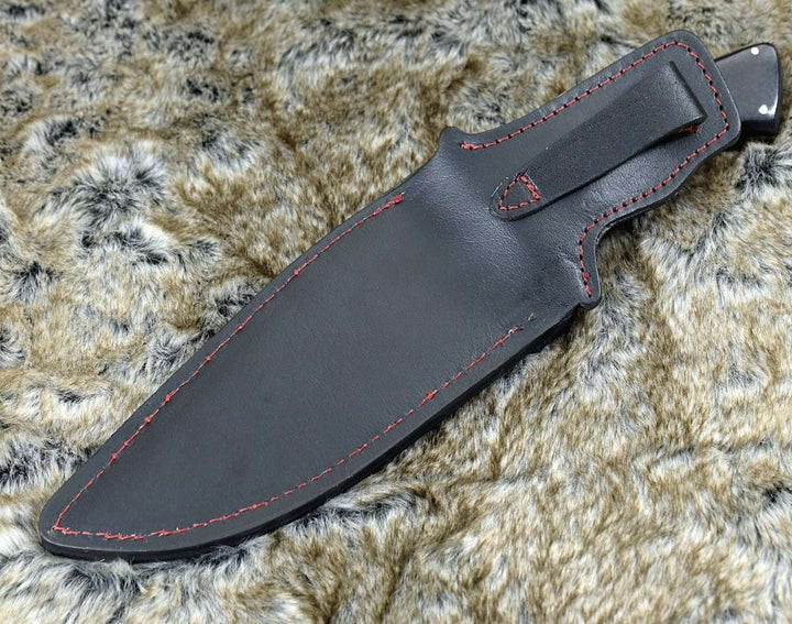 Utility Knife - Equinox Damascus Steel Bowie Knife with Micarta Handle - Shokunin USA