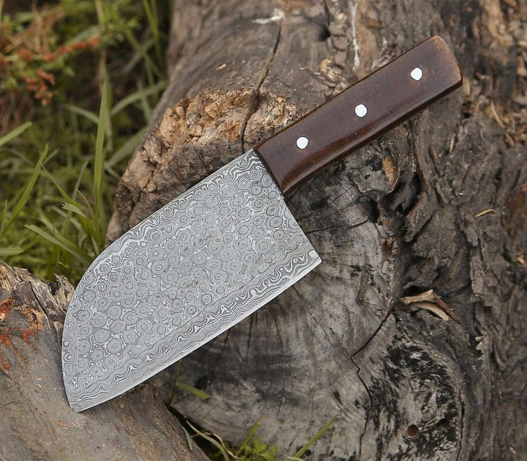 Chef knife - Gladiator Damascus Steel Cleaver with Micarta Handle - Shokunin USA