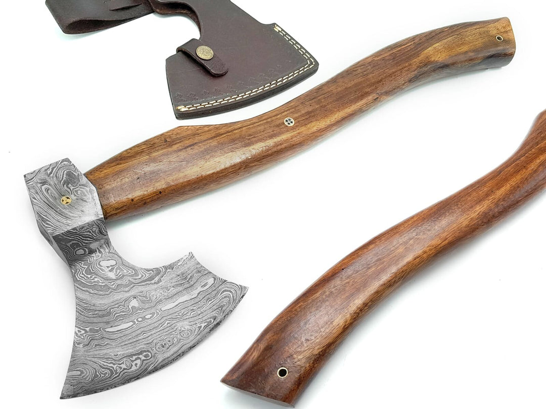 custom made camping hatchets - Viking DAMASCUS AXE Hatchet - Shokunin USA