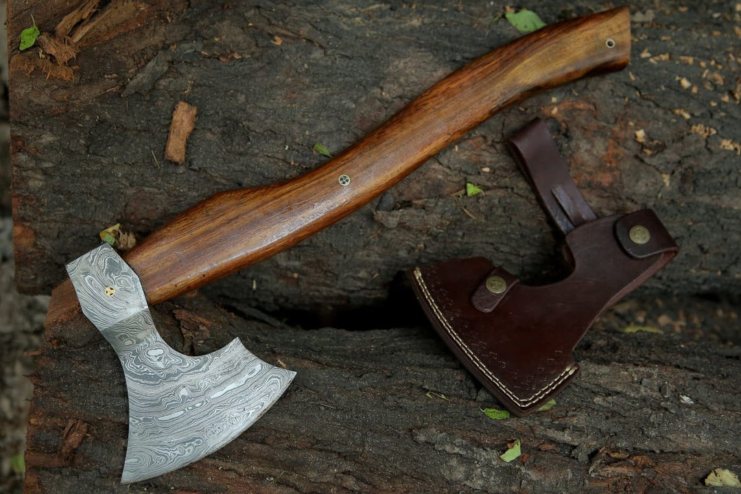camping hatchets for collectors - Viking DAMASCUS AXE Hatchet - Shokunin USA
