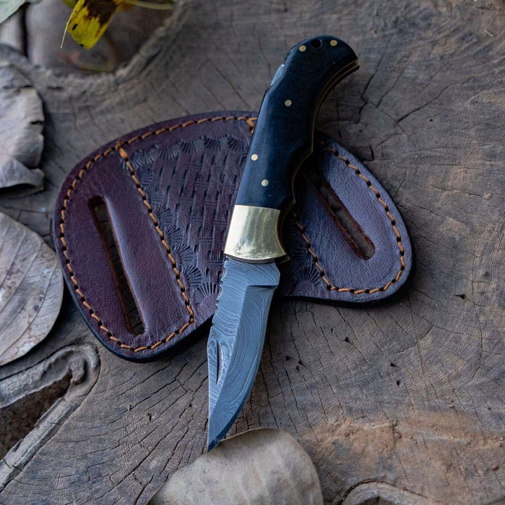 Pocket Knives - Knight Handheld Pocket Knife with Micarta Handle - Shokunin USA