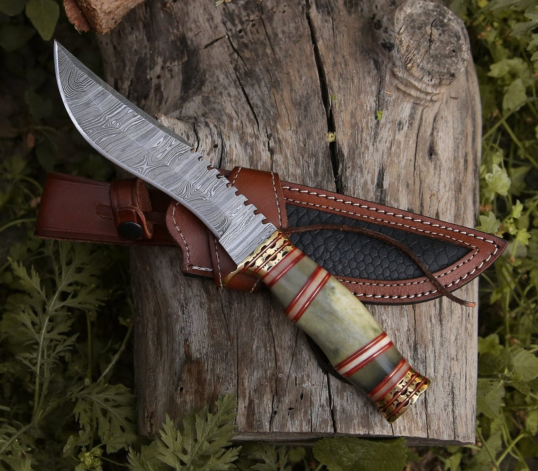 Utility Knife - Mythic Kukri Knife with Bone & Brass Handle - Shokunin USA