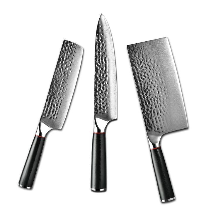 chef knife set - Noir Professional Chef Knife Set with G10 Handle - Shokunin USA