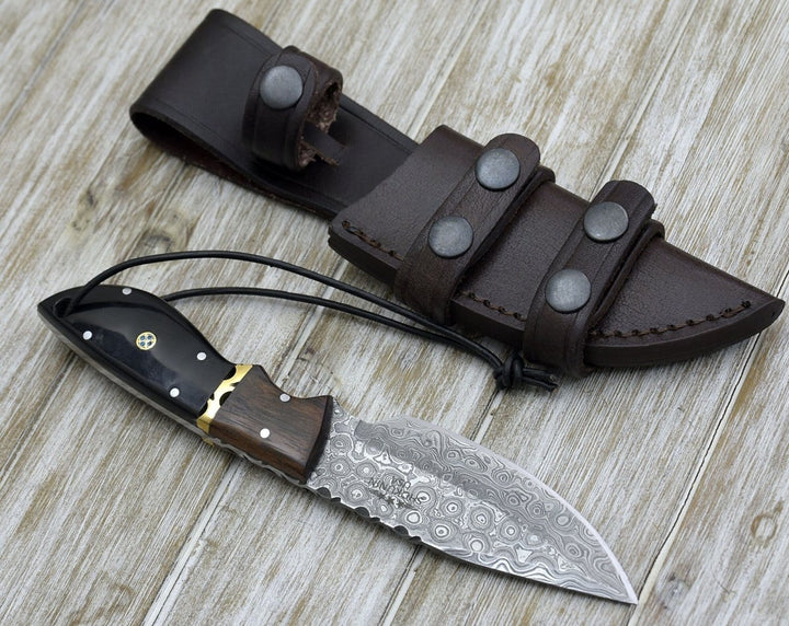 Utility Knife - Oathkeeper Deer Skinning Knife with Horn & Rosewood Handle - Shokunin USA