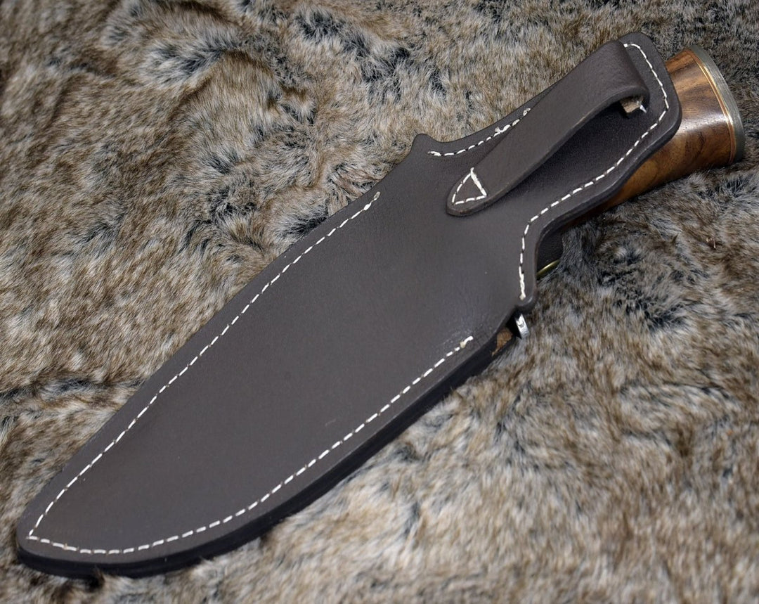 Utility Knife - Oblivion Damascus Bowie Knife with Exotic Rosewood Handle - Shokunin USA