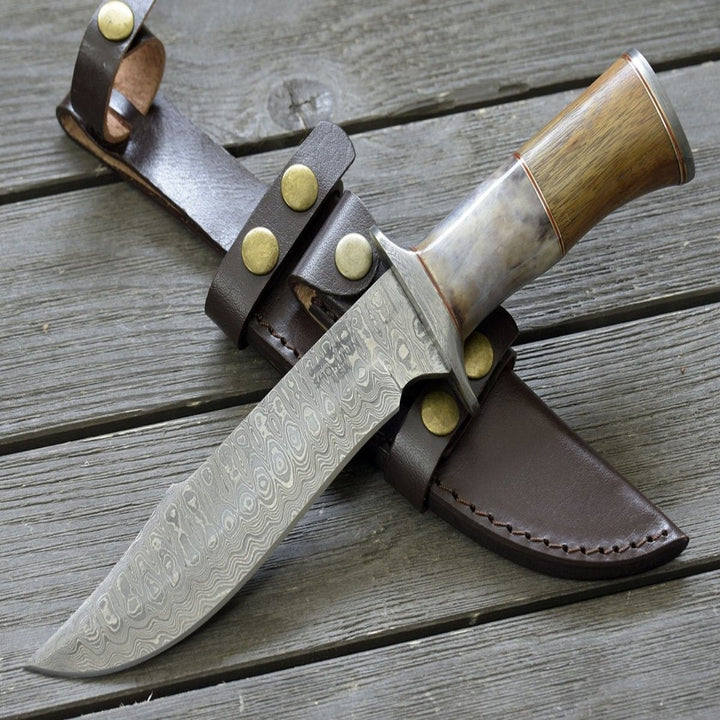 Utility Knife - OUTBACK DAMASCUS HUNTING KNIFE - Shokunin USA