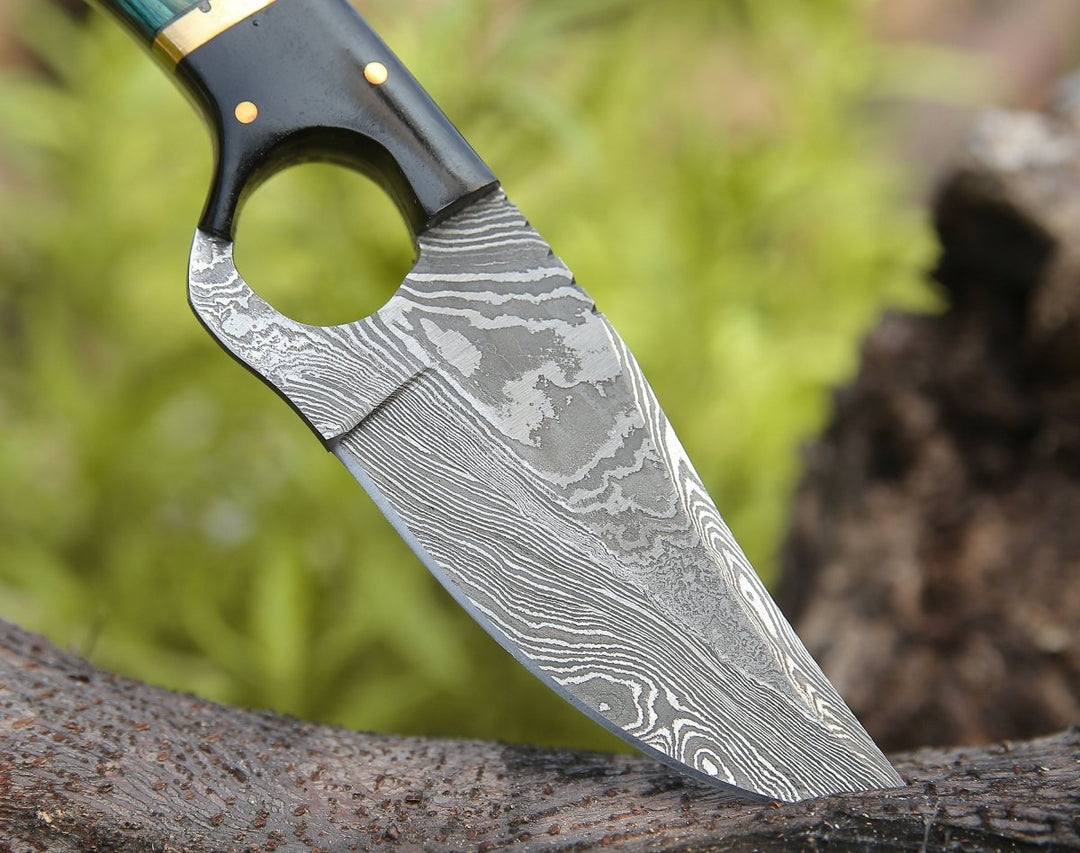 Damascus Knife - Spark Damascus EDC Knife with Micarta & Pakkawood Handle - Shokunin USA