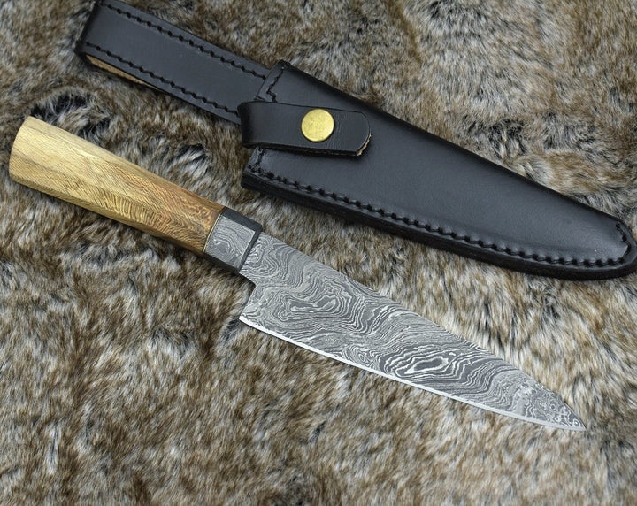 Chef knife - Terra Damascus Chef Knife with Exotic Leopard Wood Handle - Shokunin USA