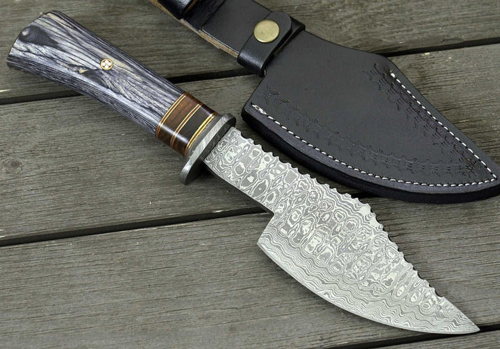 Hatchet - Titan Damascus Axe with Pakkawood Handle - Shokunin USA