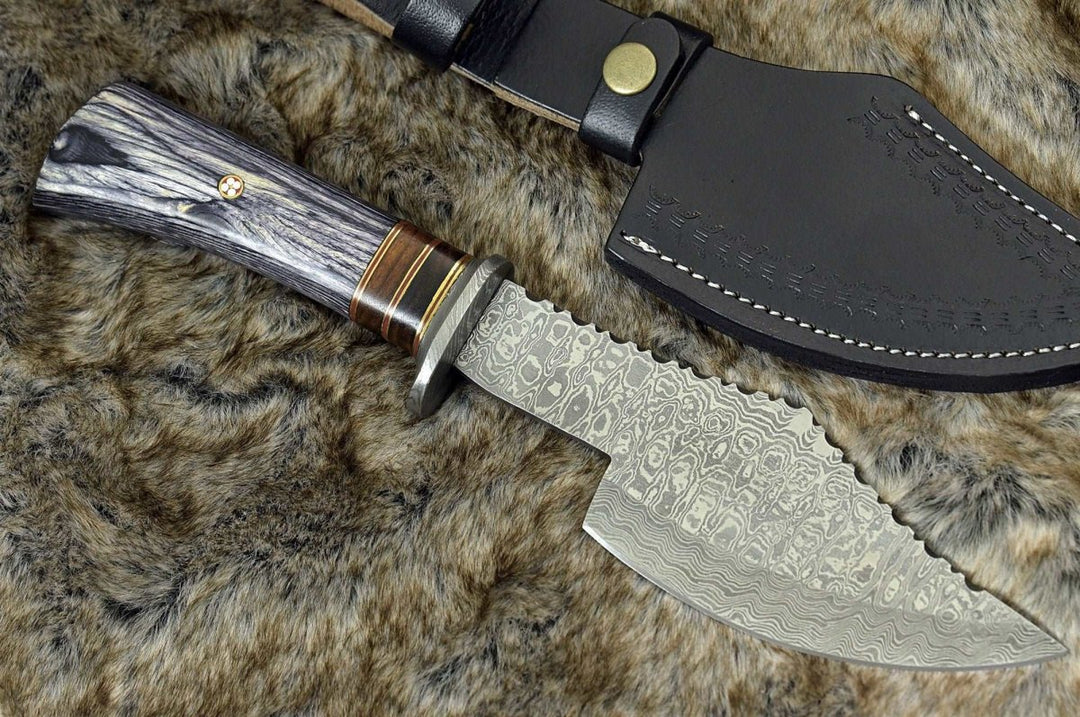 Hatchet - Titan Damascus Axe with Pakkawood Handle - Shokunin USA