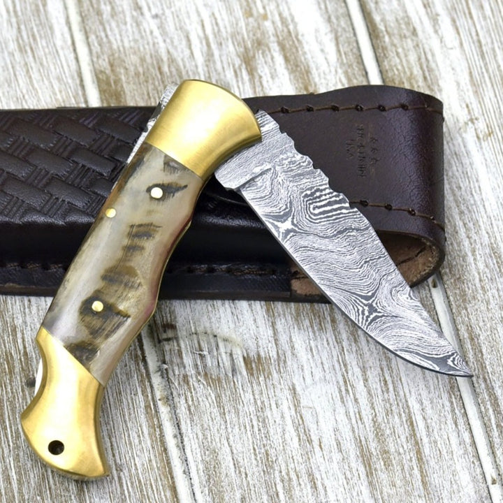 Pocket Knives - Tranquility Pocket Knife with Ram Horn Handle - Shokunin USA