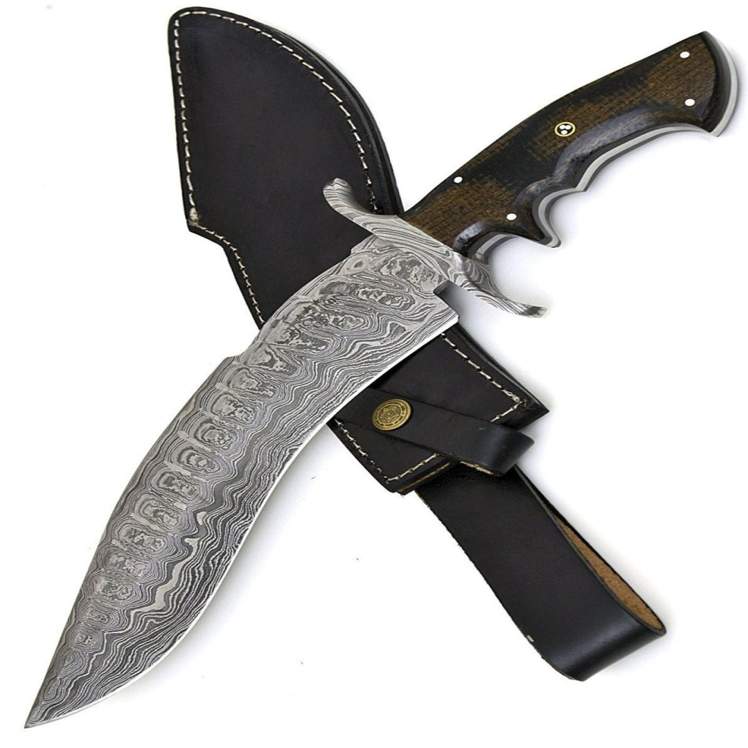 Utility Knife - Valor Bowie Knife with Micarta Handle - Shokunin USA