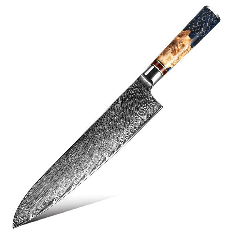 Chef knife - YAMATO VG10 9" Chef's Knife with Olive Burl Wood & Honeycomb Resin Composite Handle - Shokunin USA